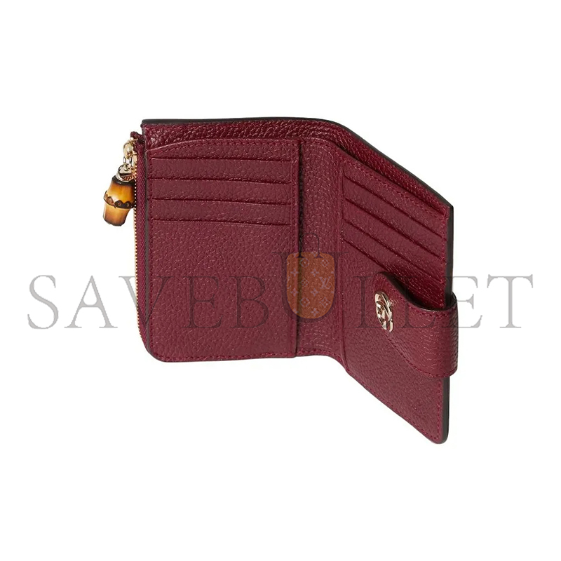 GUCCI MEDIUM DOUBLE G WALLET WITH BAMBOO 739498 (13*8.5*2cm)